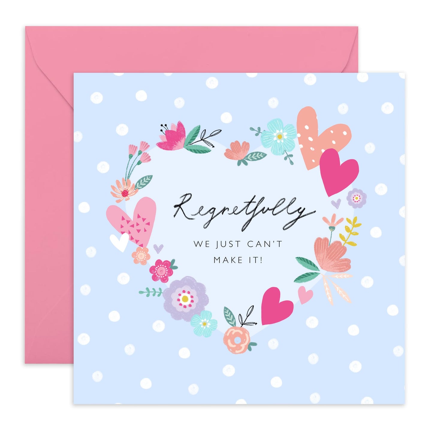 Declined Wedding Invitations Response - Regretfully We Just Can't Make It - Wedding Invitations Groom Bride - Wedding Regret Card - Wedding Declined Rsvp Card - Comes With Fun Stickers By Central 23