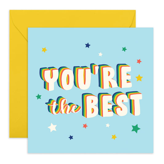Happy Birthday Card Girls And Boys - You're The Best - Party - Sweet Greeting Cards For Nephew Niece Him Her - Birthday Card For Son Daughter - Comes With Stickers By Central