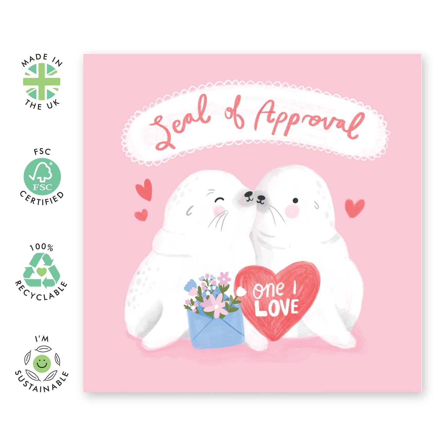 Greeting Card - 'SEAL OF APPROVAL CUTE' - Perfect for Any Occasion with an Adorable Seal-Themed - Ideal for a Touch of Charm to Celebrations or Everyday Moments - Comes With Stickers By Central 23