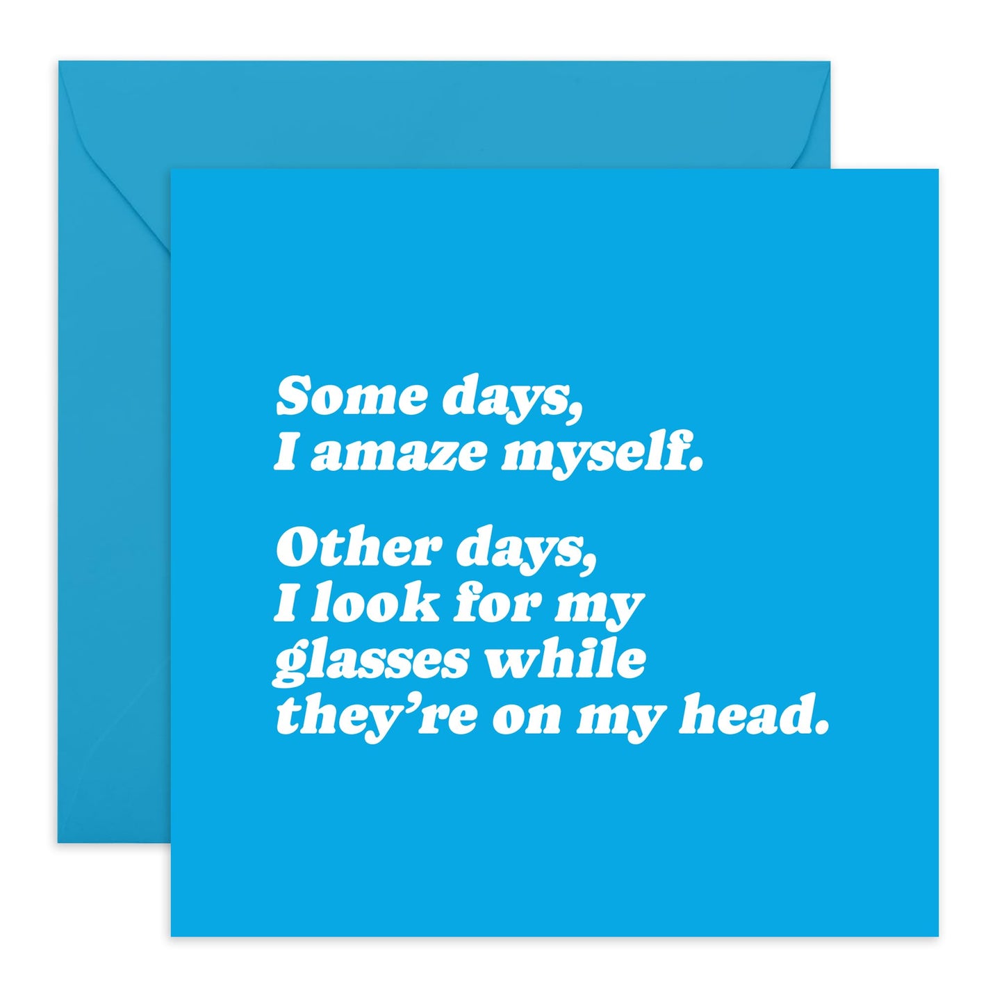 Greeting Cards For Men Women - Look For Glasses Whilst On Head - Mothers Day Card For Mum - Fathers Day Card Dad - Gifts For Her Him - Comes With Stickers By Central 23