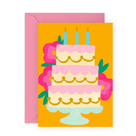 Birthday Cards For Women - Cake Tiers - Kids Birthday Card For Girls - Cute Greeting Cards For Daughter Mum Sister Nan - Gifts For Her - Comes With Stickers - By Central 23
