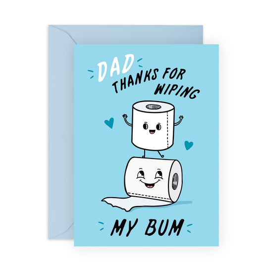 Central 23 Birthday Cards For Husband - Dad Thanks For Wiping My Bum - Sweet Birthday Card Pop - Gift for Dad - Funny Dad Birthday Card - Fathers Day Card - Comes With Stickers