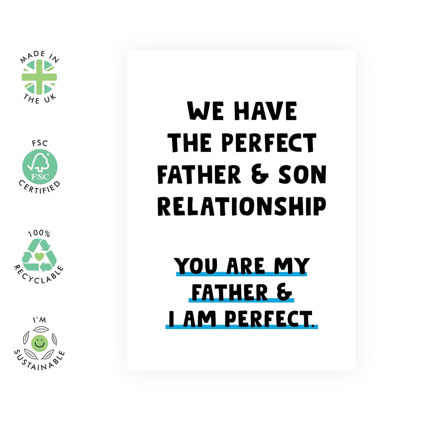 Dad Birthday Card - Father & Son Relationship - Cheeky Birthday Cards For Men - Father's Day Card From Son - Gifts For Him - Comes With Stickers - By Central 23