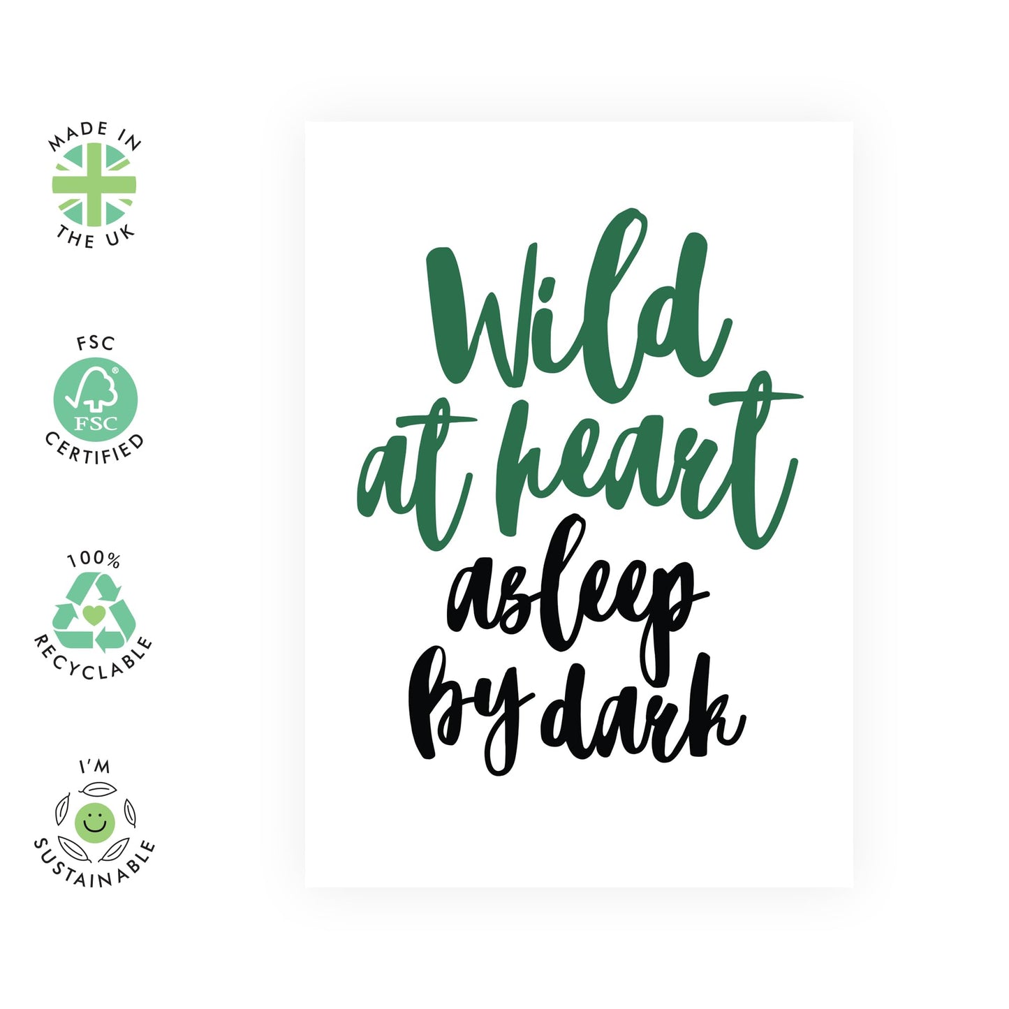 Friend Birthday Card Female - Wild At Heart Asleep By Dark - Cheeky Birthday Cards For Men Women - All Occasion Cards For Brother Sister Daughter Son - Comes With Stickers - By Central 23