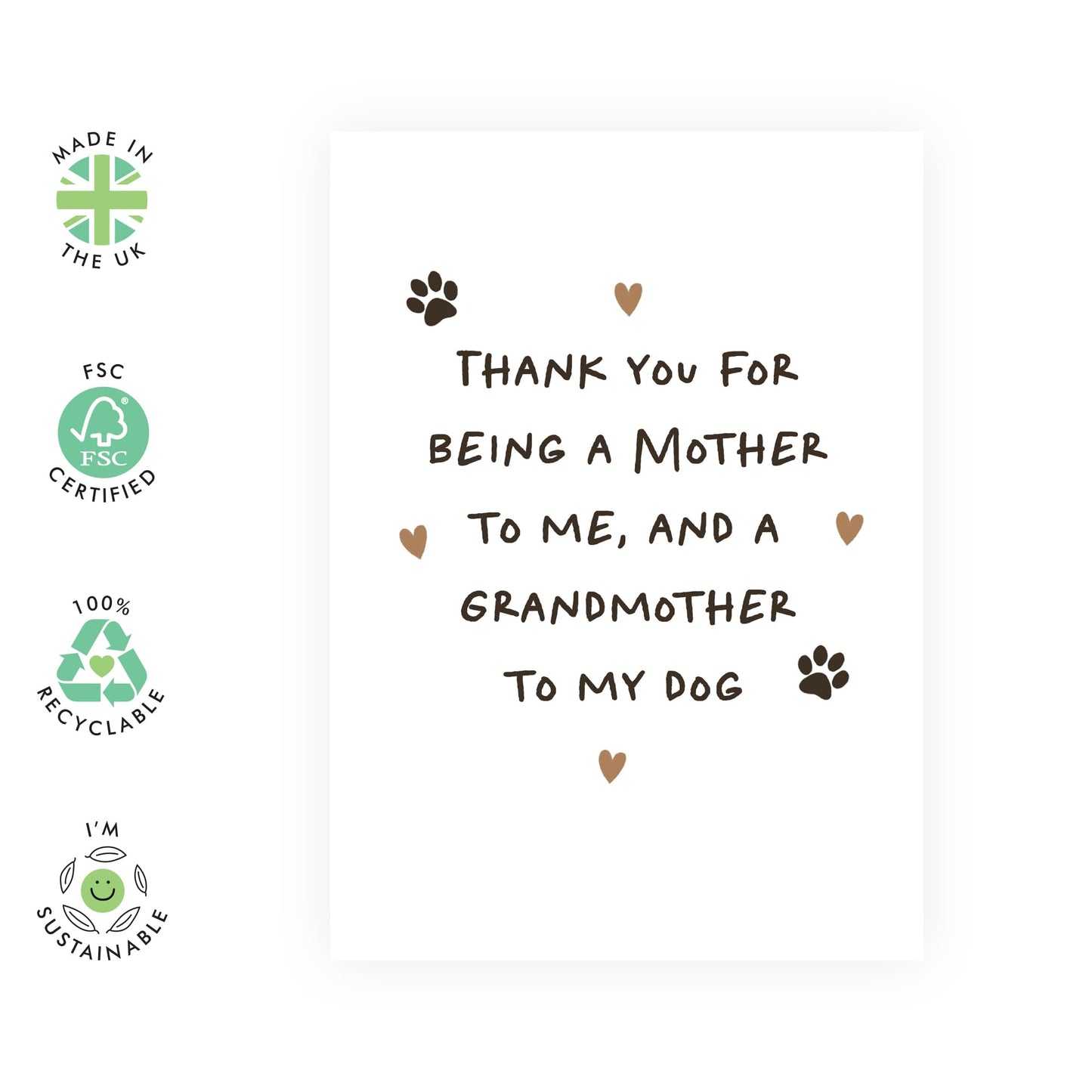 Mum Birthday Card For Her - Grandmother To My Dog 2 - Pet Owners - Greeting Cards For Fur Parents - Cheeky Greeting Cards For Grandmum Mother Mummy - Comes With Fun Stickers By Central 23