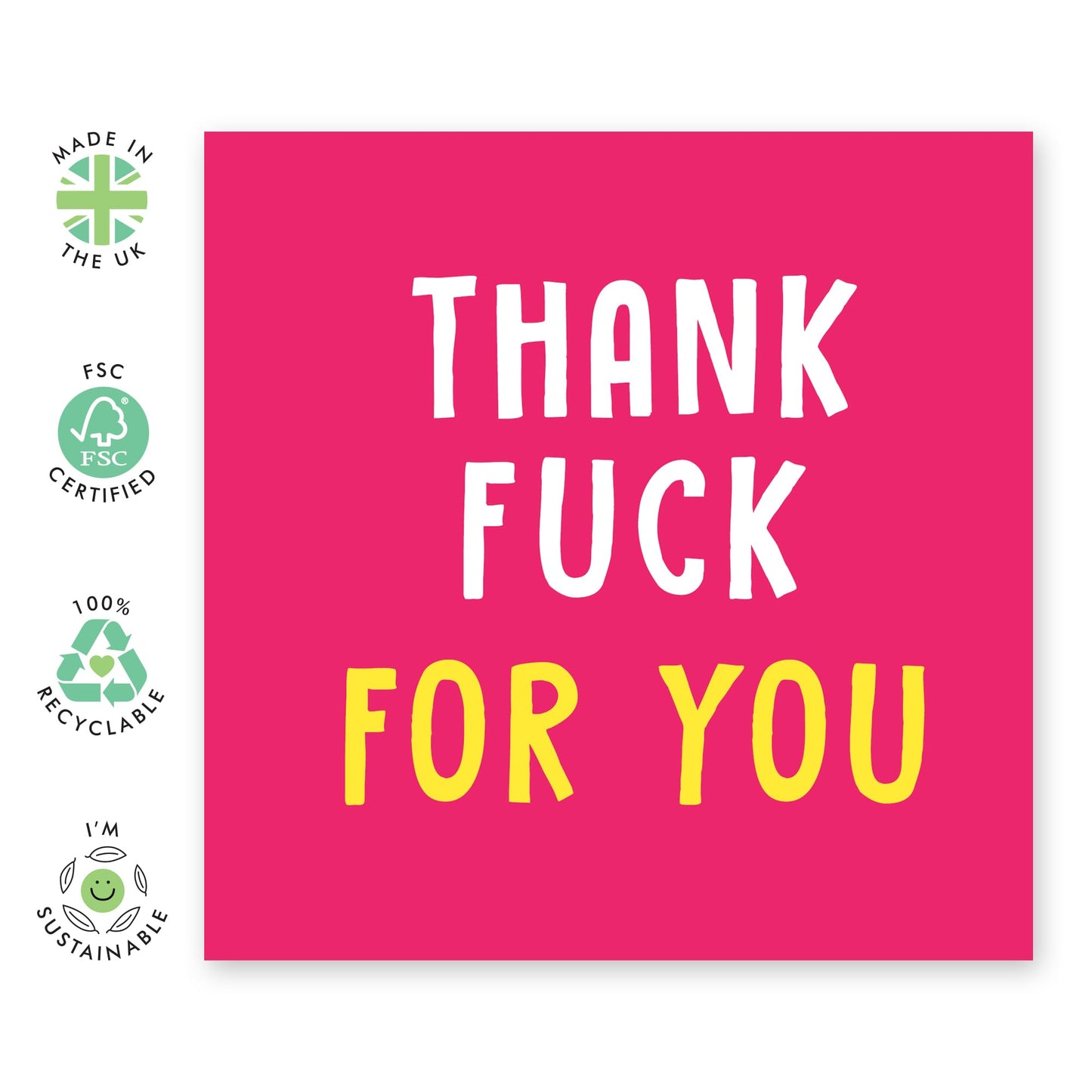 Hilarious Thank You Greeting Card - 'Thank F For You' - Gifts for Besties, Best Friends, BFFs, Colleague, Coworkers, Siblings, Sister, Brother - Thanks A Lot - Comes with Fun Stickers