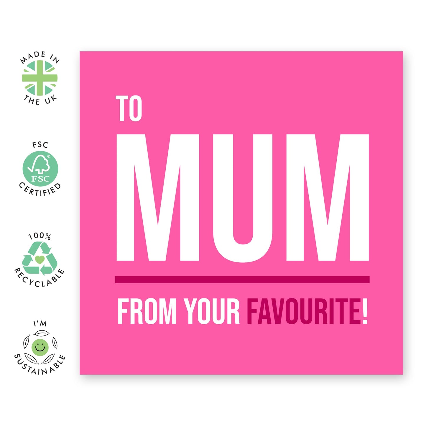 Funny Birthday Cards For Mothers - From Your Favourite - Hilarious Mothers Day Card Gift for Mum, Her, Mummy, Mama, Ma From Daughter Son - Greetings from your Favourite Child -Comes With Fun Stickers