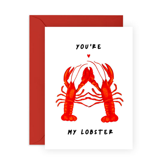 Anniversary Card For Wife - You're My Lobster - Funny Wedding Anniversary Card For Husband - Anniversary Cards For Boyfriend Girlfriend Partner - Valentines Day - Comes With Stickers - By Central 23