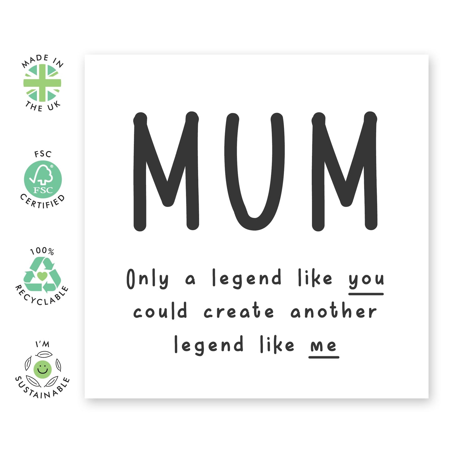 Mum Birthday Card - Only A Legend Like You - Funny Birthday Cards For Women - Mothers Day Card - Step Mum - Mummy - Gifts From Daughter Or Son - Comes With Stickers - By Central 23