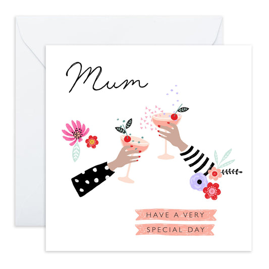 Valentines Card For Mummy - Mum Special Day - Anniversary Card - Birthday Card For Mother From Son Daughter - Pretty Greeting Cards For Mum - Comes With Fun Stickers - By Central 23