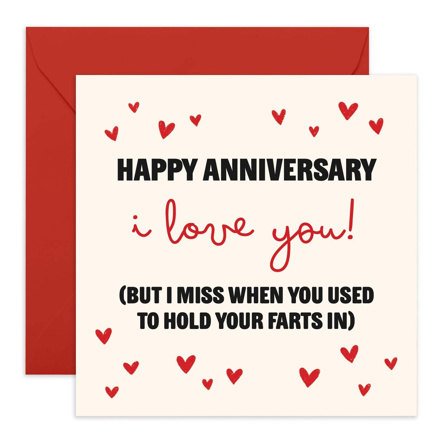 Husband Wedding Anniversary Card - Used To Hold Your Farts In - Funny Anniversary Card For Him - Humorous Greeting Cards For Boyfriend Partner Couple - Comes With Stickers - By Central 23