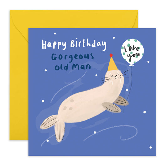 Birthday Greeting Card - 'SEAL HBD' - Perfect for Celebrating with a Cute Seal-Themed Design and Cheerful Twist - Ideal for adding Adorableness to Any Birthday - Comes With Stickers By Central 23