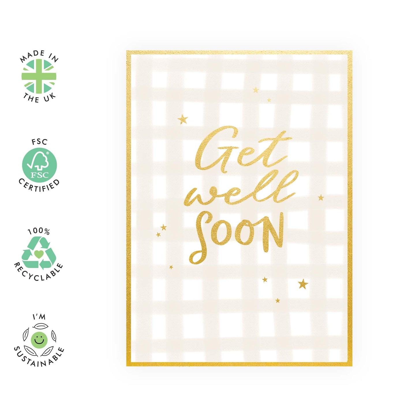 Get Well Soon Card - Sympathy Cards For Men - Encouragement Card - Cheer Up Gifts For Women - Get Well Greeting Cards For Brother Sister Mum Dad - Comes With Stickers - By Central 23