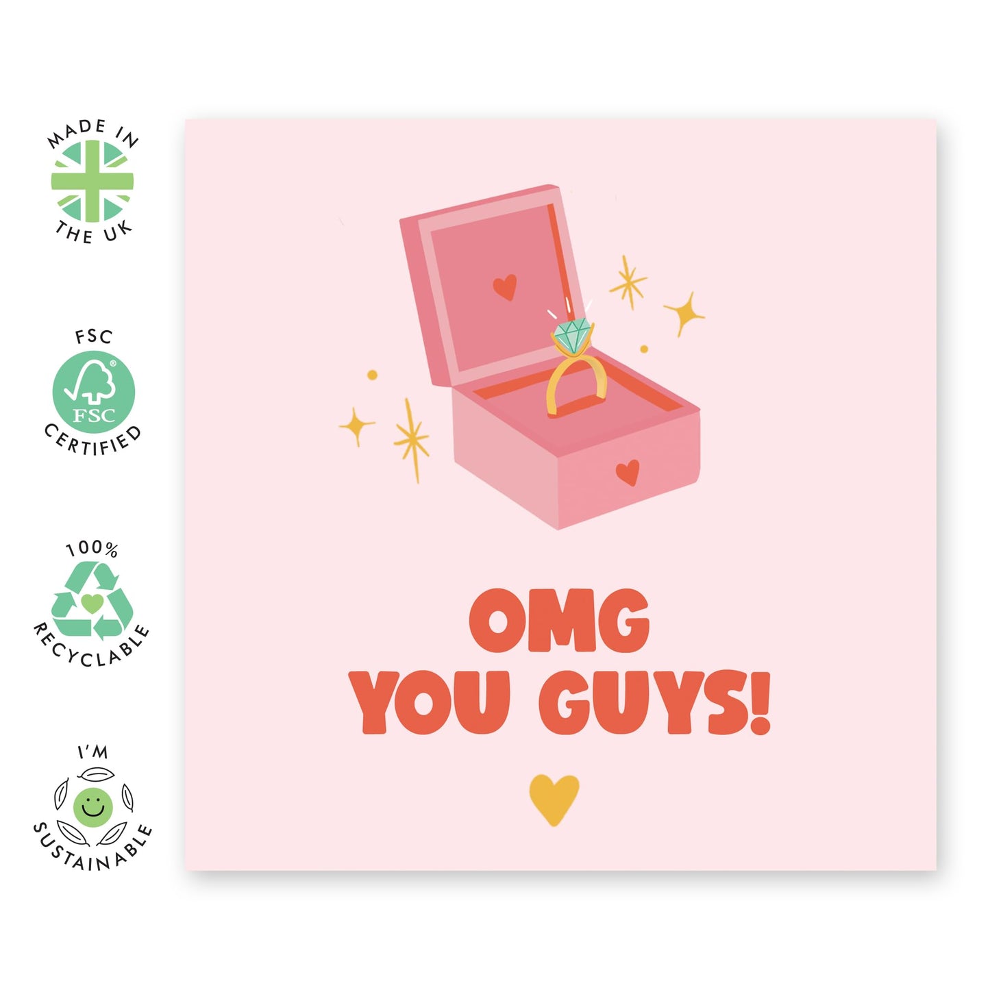 Engagement Card For Fiancé - Engagement You Guys - Congratulations Card For Men Women - Valentines Day Cards Boyfriend Girlfriend Men Women - From Best Friend - Comes With Stickers By Central 23