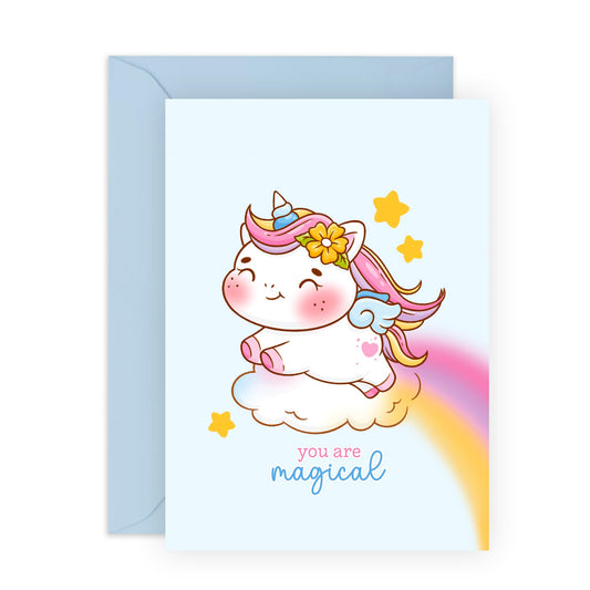 Enchanting Card - 'YOU ARE MAGICAL, UNICORN' - Perfect for Birthdays, or Any Other Special Occasion - Show Your Appreciation with This Whimsical Unicorn - Includes Envelope and Stickers by Central 23