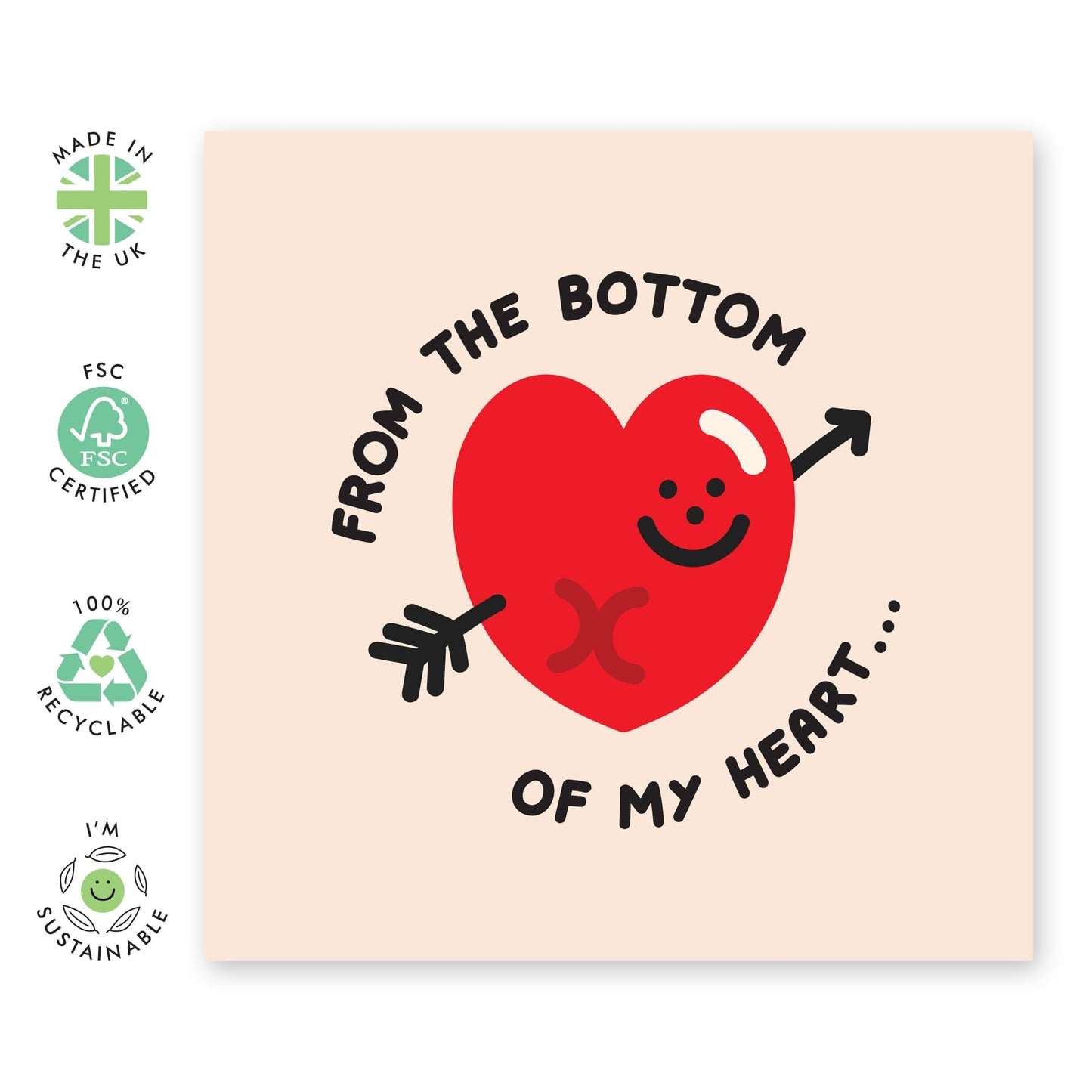 Wedding Anniversary Card For Husband Wife - Bottom Of Heart 2 - Romantic Anniversary Card For Him - Valentines Card For Girlfriend Boyfriend Partner - Comes With Fun Stickers By Central 23