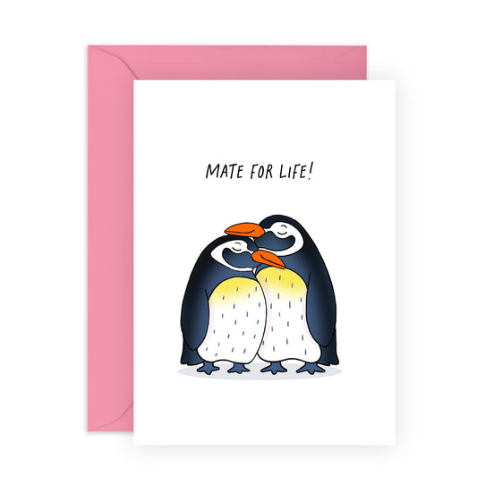 Cute & Romantic Anniversary Card - 'Mate for Life' - Anniversary & Valentines Gifts for Couples, Parents, Husband & Wife - Mating Forever - Comes with Fun Stickers
