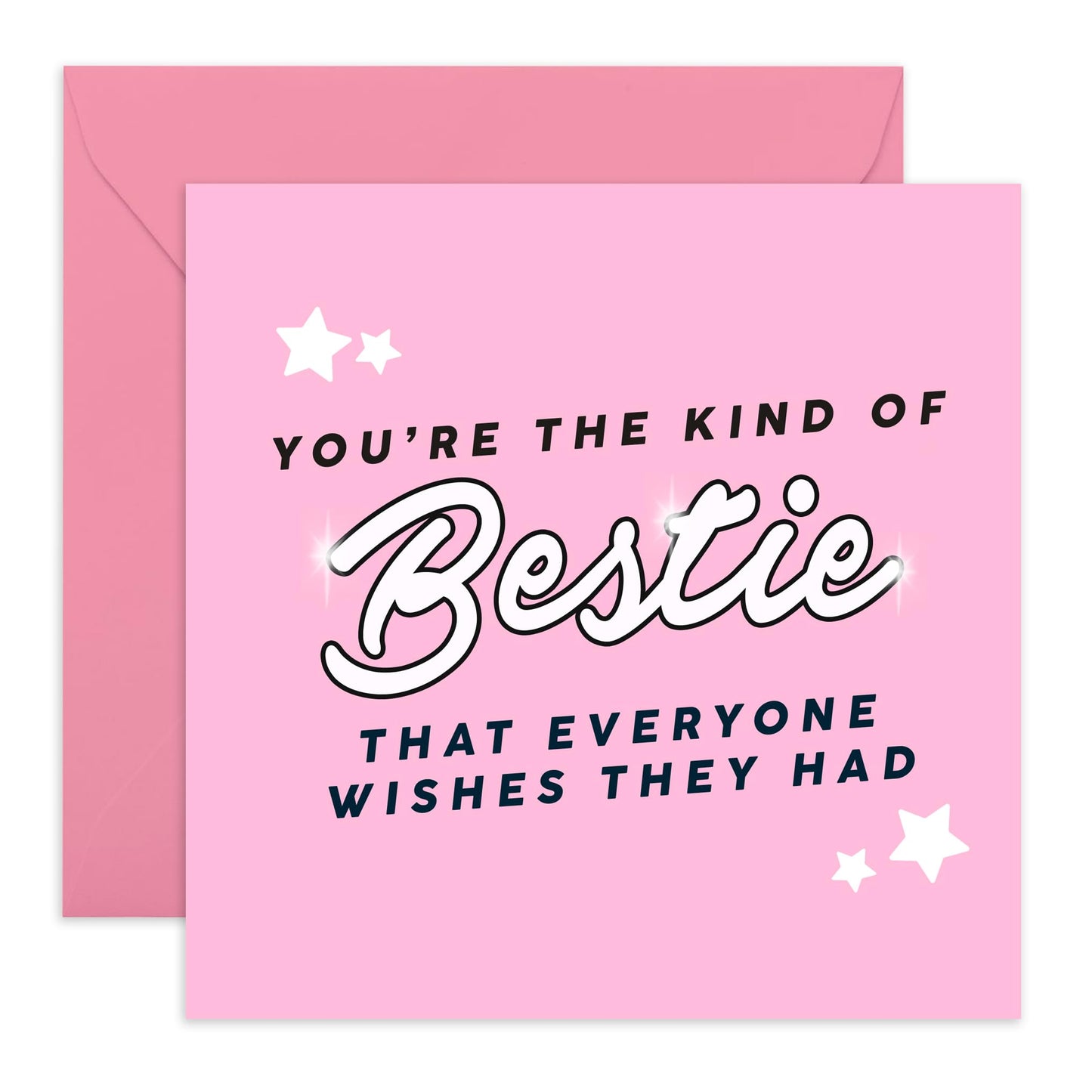 Friendship Greeting Card - 'Bestie Everyone Wish' - Gift for BFFs, Best Friends, Sisters, Sis - Thank you for having my back - Comes with Fun Stickers