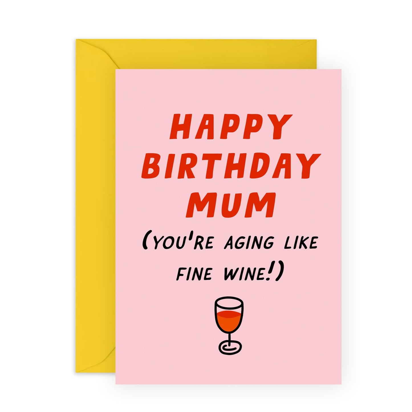 Mum Birthday Cards - Aging Like Fine Wine - Funny Greeting Cards For Her - Birthday Card For Mummy Mama Mom - 50th 60th 70th Birthday - Comes With Stickers - By Central 23