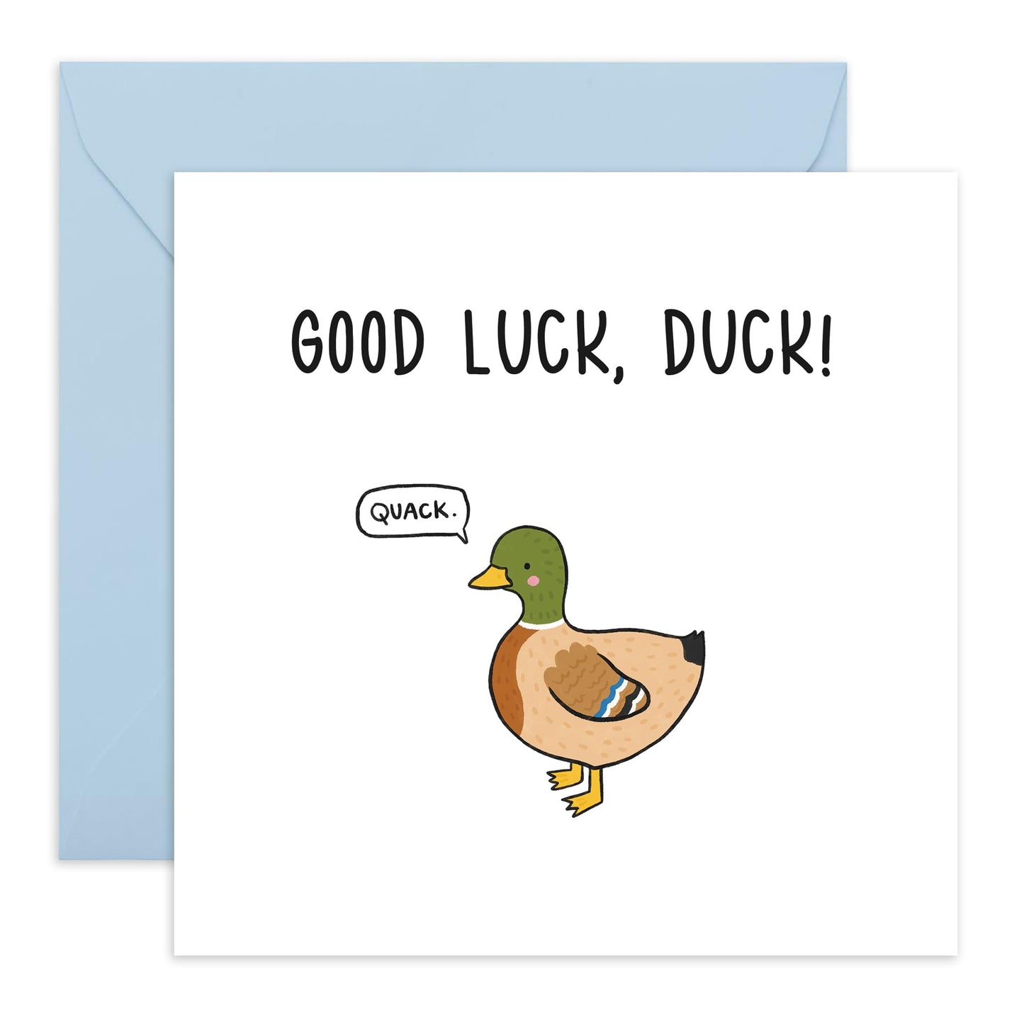 Leaving Card - 'Good Luck Duck' - Jokes for Colleagues, Partners, BFF, Besties, Office Mates, Work Mate, Bruv, - Quack Quack - Comes with Fun Stickers