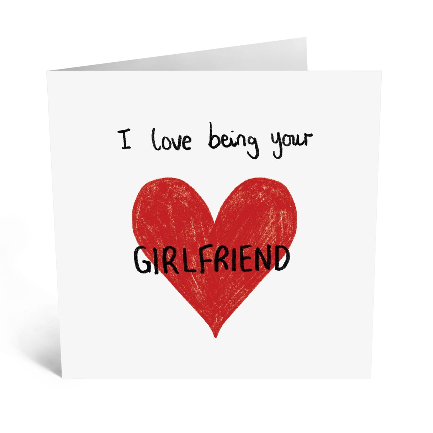 Greeting Card - 'LOVE BEING YOUR GIRLFRIEND' - Perfect for Celebrating Your Special Relationship - Ideal for Showing Appreciation and Affection to Your Partner - Comes With Stickers By Central 23