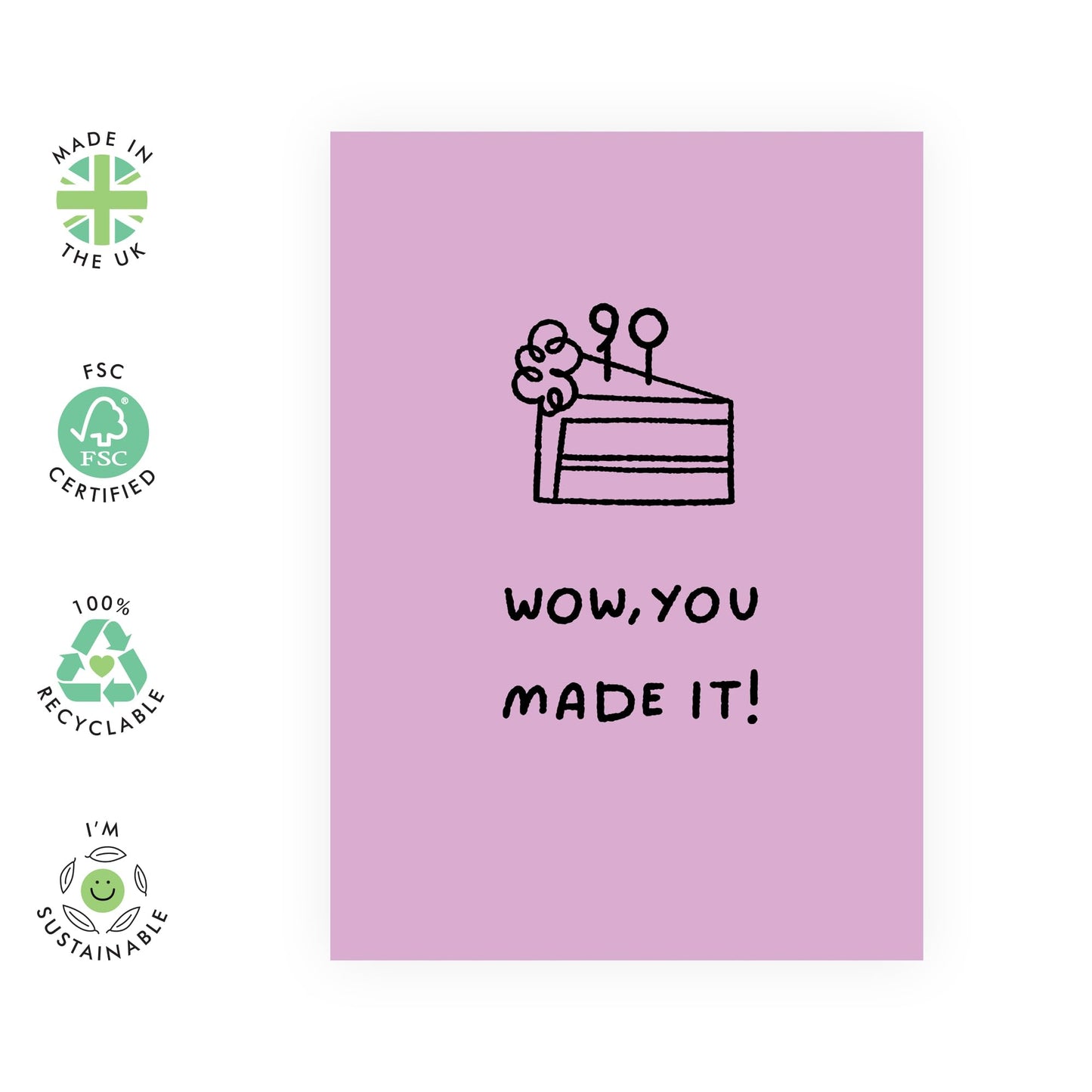 90th Birthday Cards Women - 90 Wow You Made It - Wife Birthday Greeting Card - Animal Birthday Card - Ninetieth Birthday Cards Grandma Grandmother - Comes With Fun Stickers By Central 23