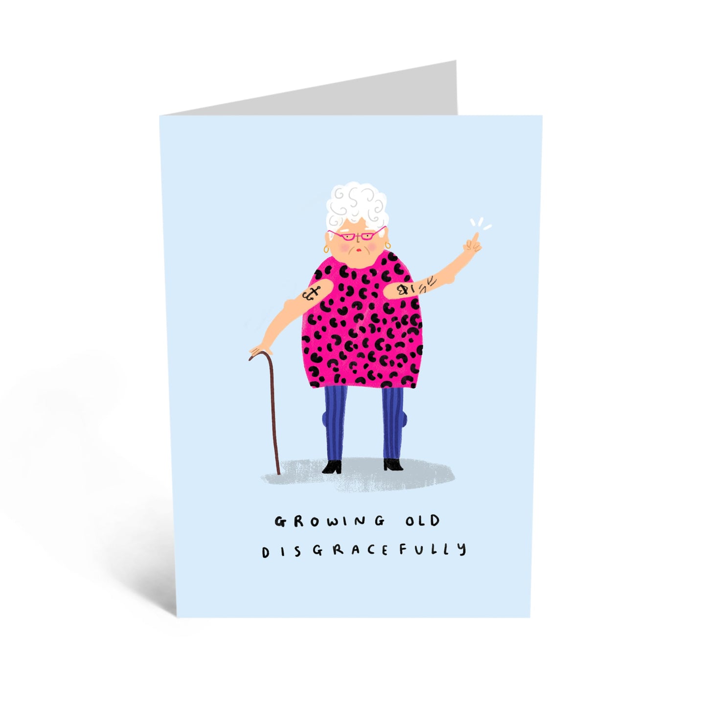 Funny Greeting Card - 'OLD DISGRACEFULLY' - Perfect for Life’s Quirky Muments with a Laugh - Ideal for Friends, Family and Anyone Who Embraces Aging with Attitude - Comes With Stickers By Central 23