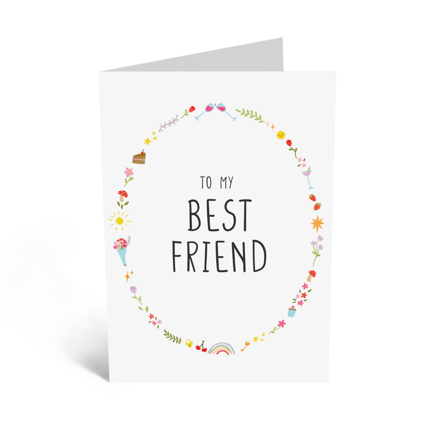 Greeting Card - 'TO MY BEST FRIEND' - Perfect for Celebrating a Special Bond with a Heartfelt Touch - Ideal for Best Friends, Close Companions, and Loved Ones - Comes with Stickers By Central 23