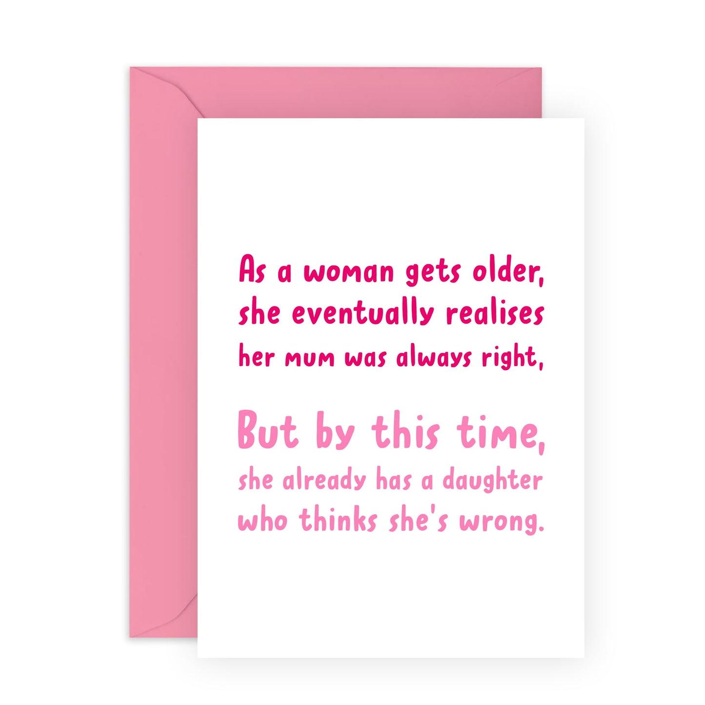 Mum Birthday Card From Daughter - Mum Was Always Right - Mothers Day Card For Daughter - Funny Gifts For Women Mummy Nan - Comes With Stickers - By Central 23