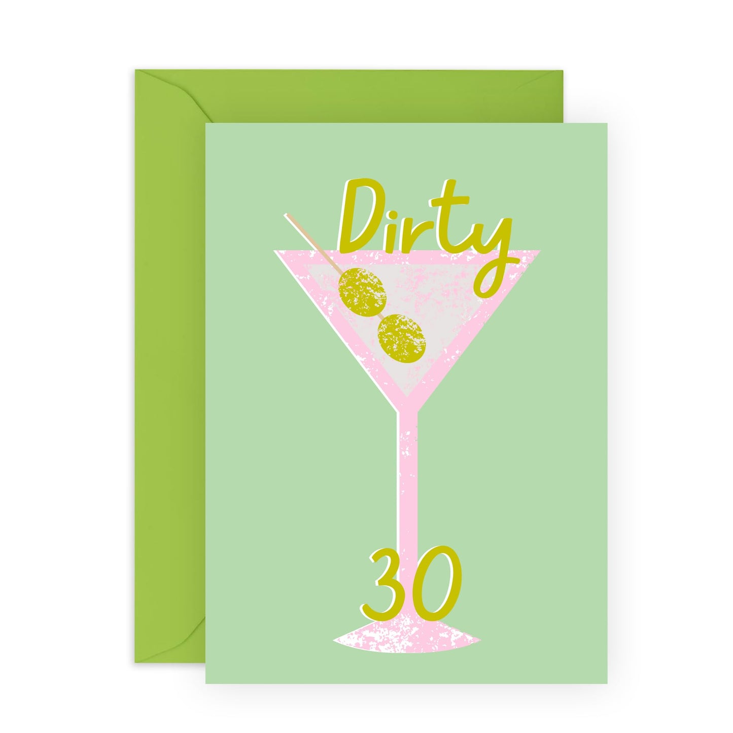 30th Birthday Greeting Card - 'Dirty 30' - Gifts for Her, Besties, Best Friend, Cousin, Girlfriend, Sis, Gals, Colleagues, Wife - Wine and Cocktails - Comes with Fun Stickers