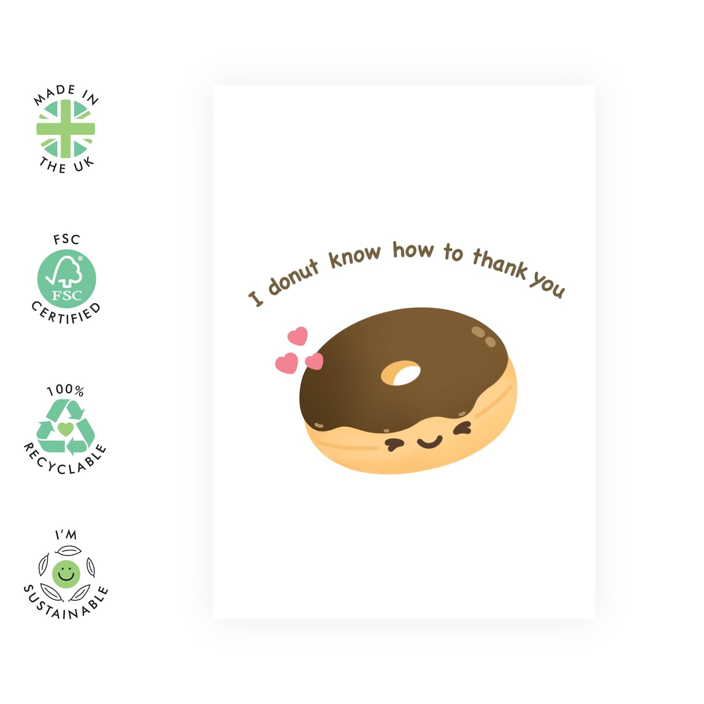 Anniversary Card For Husband Wife - I Donut Know How To Thank You - Sweet Greeting Cards For Boyfriend Girlfriend - Thank You Cards For Him Her - Comes With Stickers - By Central 23