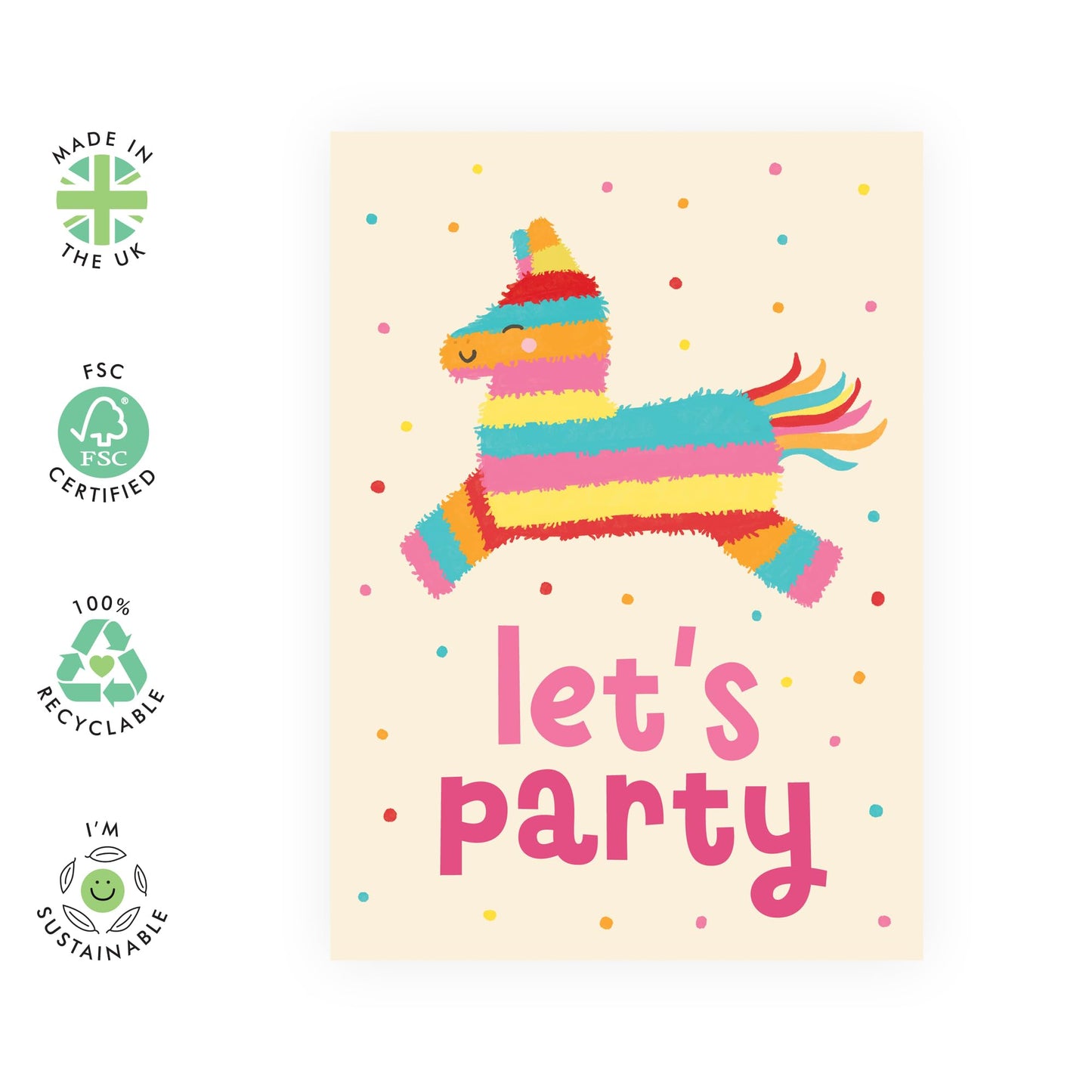 Goddaughter Birthday Cards - Pinata Lets Party - Cute Birthday Card For Her - Sweet Gifts For Daughter - Boys Girls - For Friends - Comes With Fun Stickers - By Central 23