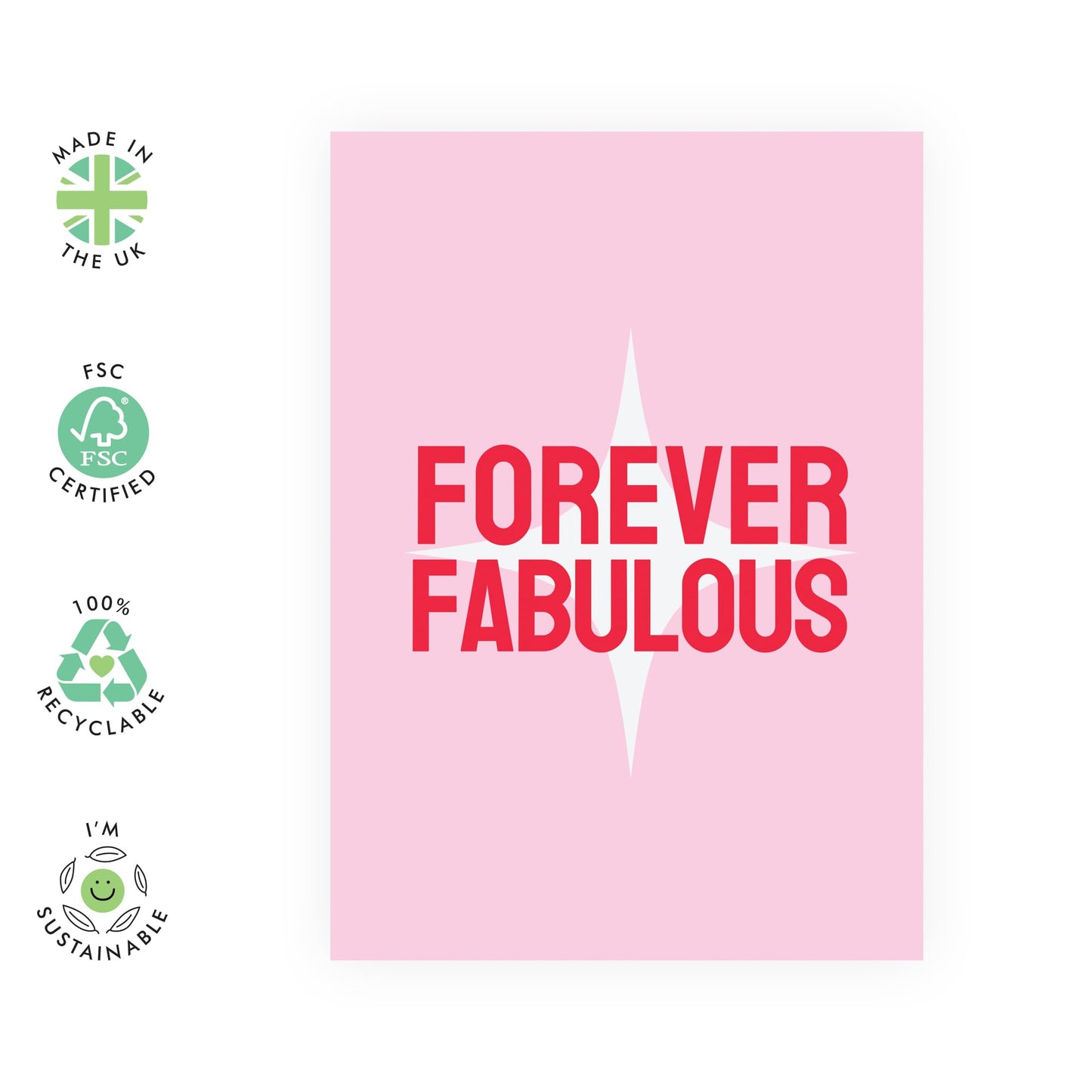 Birthday Greeting Card - 'FOREVER FABULOUS!' - Perfect for Celebrating with a Touch of Glamour & Enduring Style - Ideal for Friends & Loved Ones Who Shine Brightly - Comes With Stickers By Central 23
