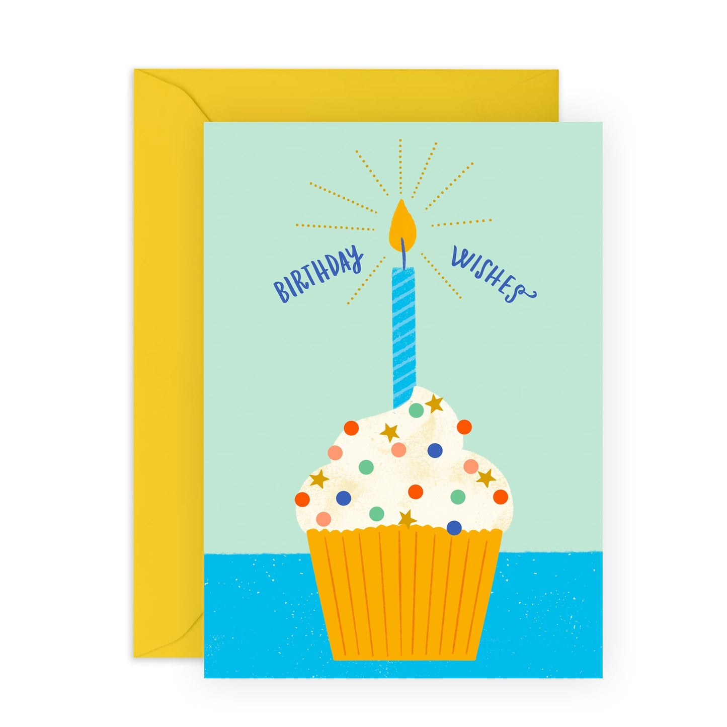 Boys Birthday Cards - Birthday Wishes Cupcake - Cute Birthday Card For Men Women - Greeting Card Gifts For Him Her - Comes With Stickers And Envelope - By Central 23