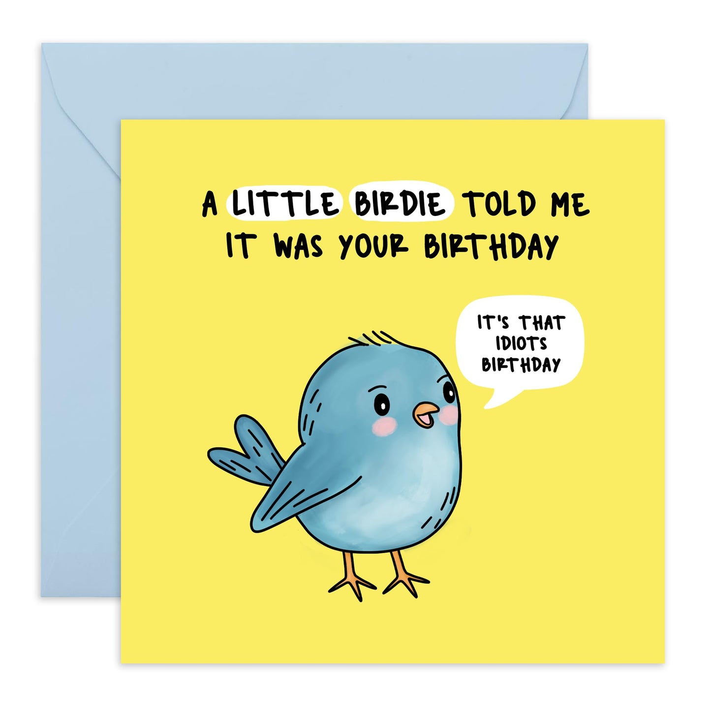 Charming Birthday Card - 'LITTLE BIRDIE' - Perfect for Adding a Sweet and Delightful Touch to Birthday Celebrations - Ideal for Him Her, Friends, Family, Colleagues - Comes With Stickers By Central 23
