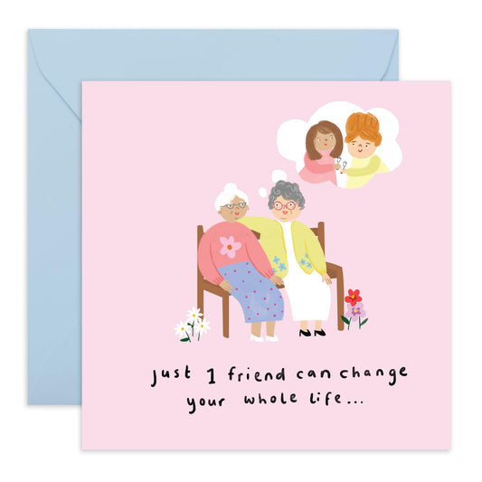 Friendly Greeting Card - 'Friends Forever Change Life' - Gifts for Best Friends, Besties, BFF,Girlfriends, Sister, Sis, Co-workers, Colleagues - Grow Old - Comes with Fun Stickers
