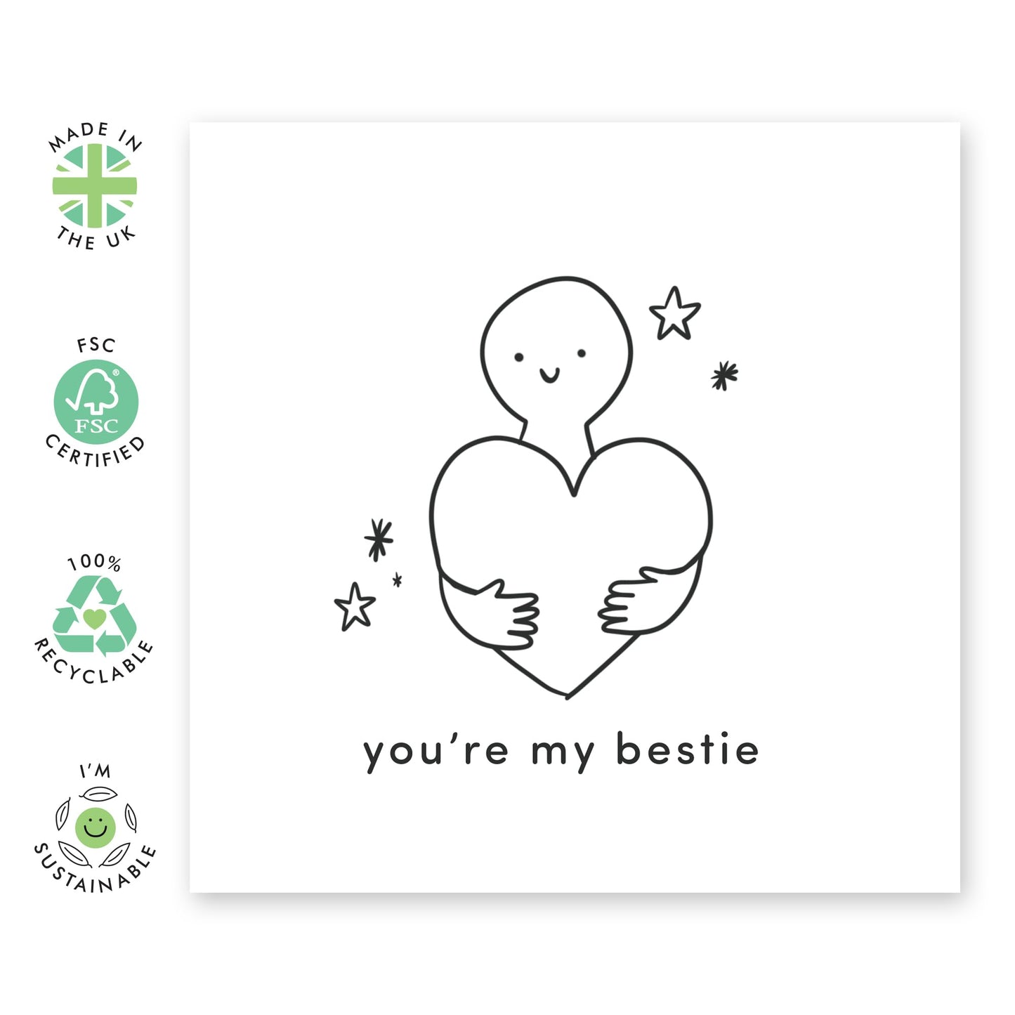 Best Friend Birthday Card - You're My Bestie Person - Cheeky Greeting Cards For Her - Bestie Bff - Gifts For Her Sister Mum Women Ladies - Comes With Stickers By Central 23