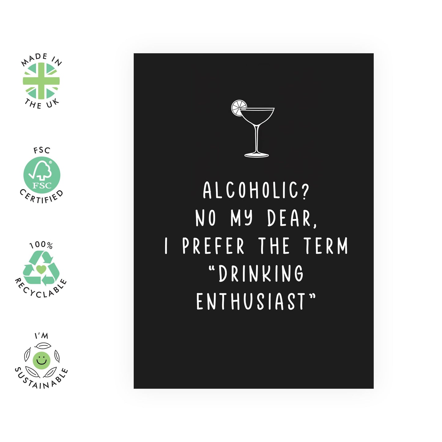 Birthday Cards For Him Her - Drinking Enthusiast - Funny Greeting Cards From Husband - Birthday Cards For Wife Husband - Humorous Gift From Friend - Comes With Fun Stickers By Central 23