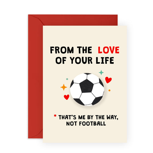 Birthday Cards For Boyfriend - Football Birthday Card For Men - Funny Greeting Cards For Fiance - Football Gifts For Him - Anniversary Card For Husband - Comes With Stickers By Central 23