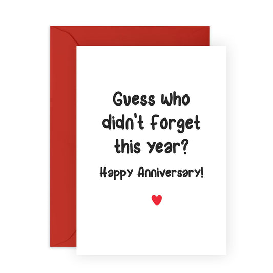 Wedding Anniversary Card For Wife Husband - Guess Who Didn't Forget This Year - Funny Anniversary Cards For Boyfriend Girlfriend - Gifts For Partner - Comes With Stickers - By Central 23