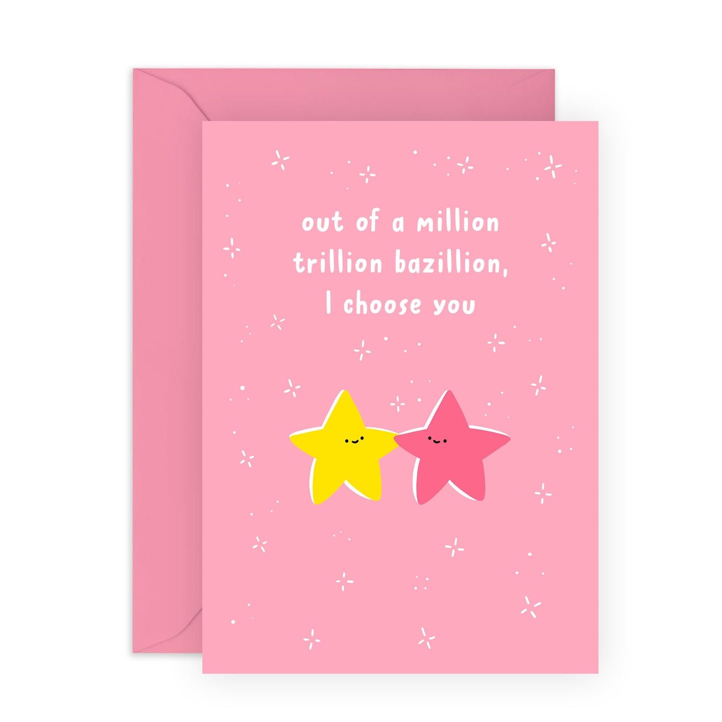 Engagement Card For Fiance - One In A Milllion Trillion Bazillion - Cheeky Thinking Of You Cards - Sweet Heartfelt Anniversary Card For Couple Boyfriend Girlfriend - Comes With Stickers By Central 23