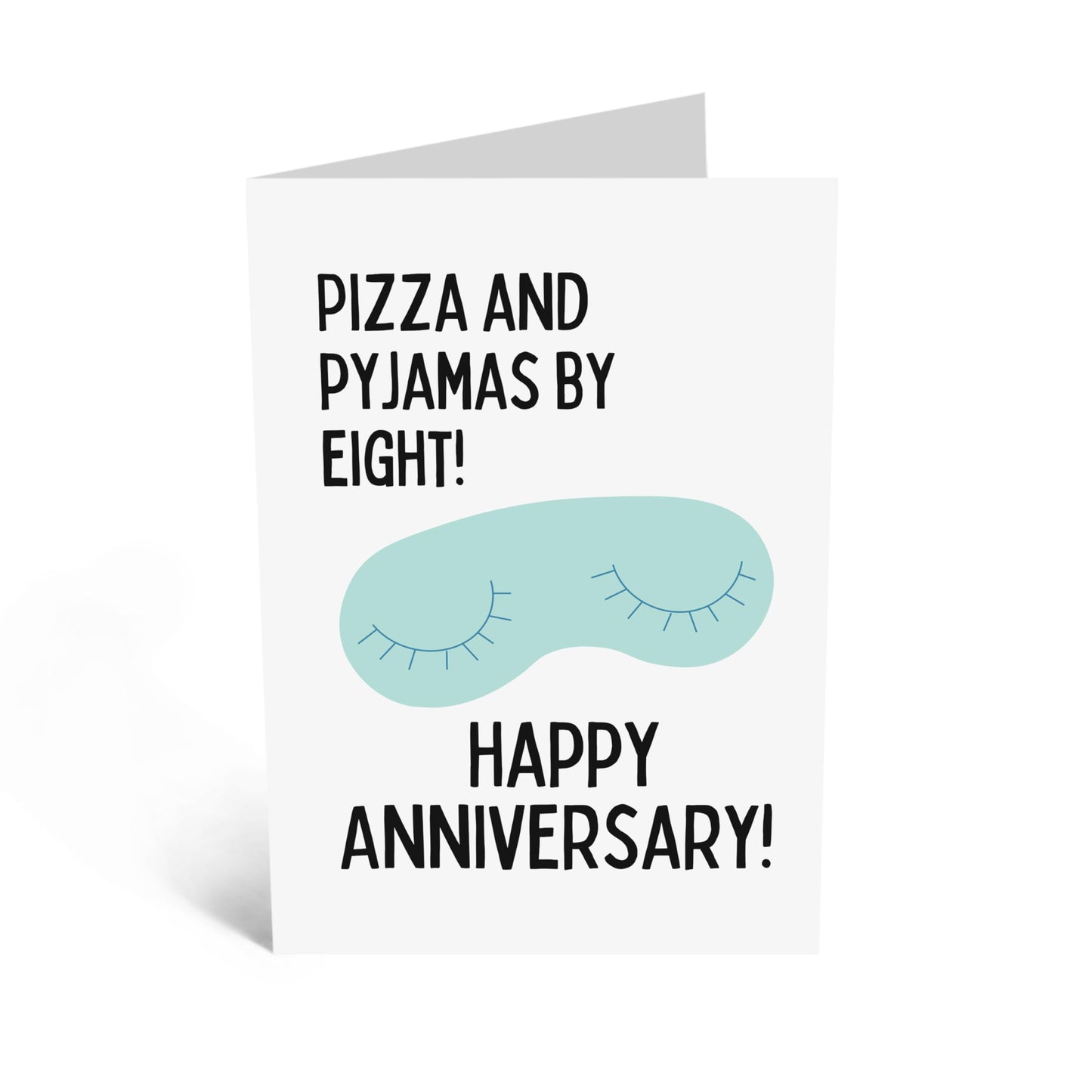Anniversary Greeting Card - 'PIZZA AND PAJAMAS ANNIVERSARY' - Perfect for Celebrating with a Cozy and Fun Twist - Ideal for Couples Who Love Relaxing Together - Comes With Stickers By Central 23