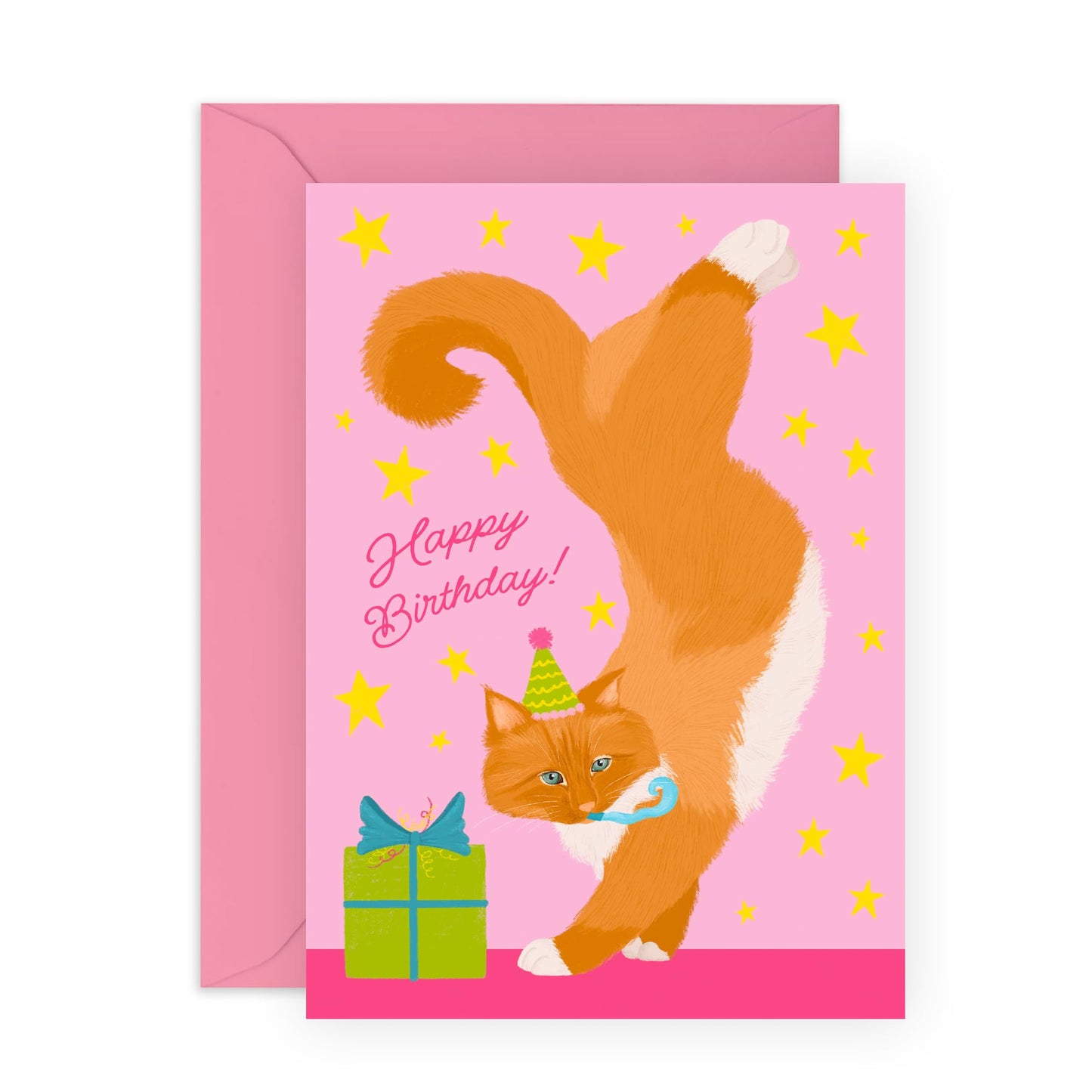 Birthday Card For Pet Owners - Birthday Ginger Cat - Cheeky Greeting Cards For Sister Friend - For Fur Mum Dad - Greeting Cards For Fur Parents - Comes With Fun Stickers By Central 23
