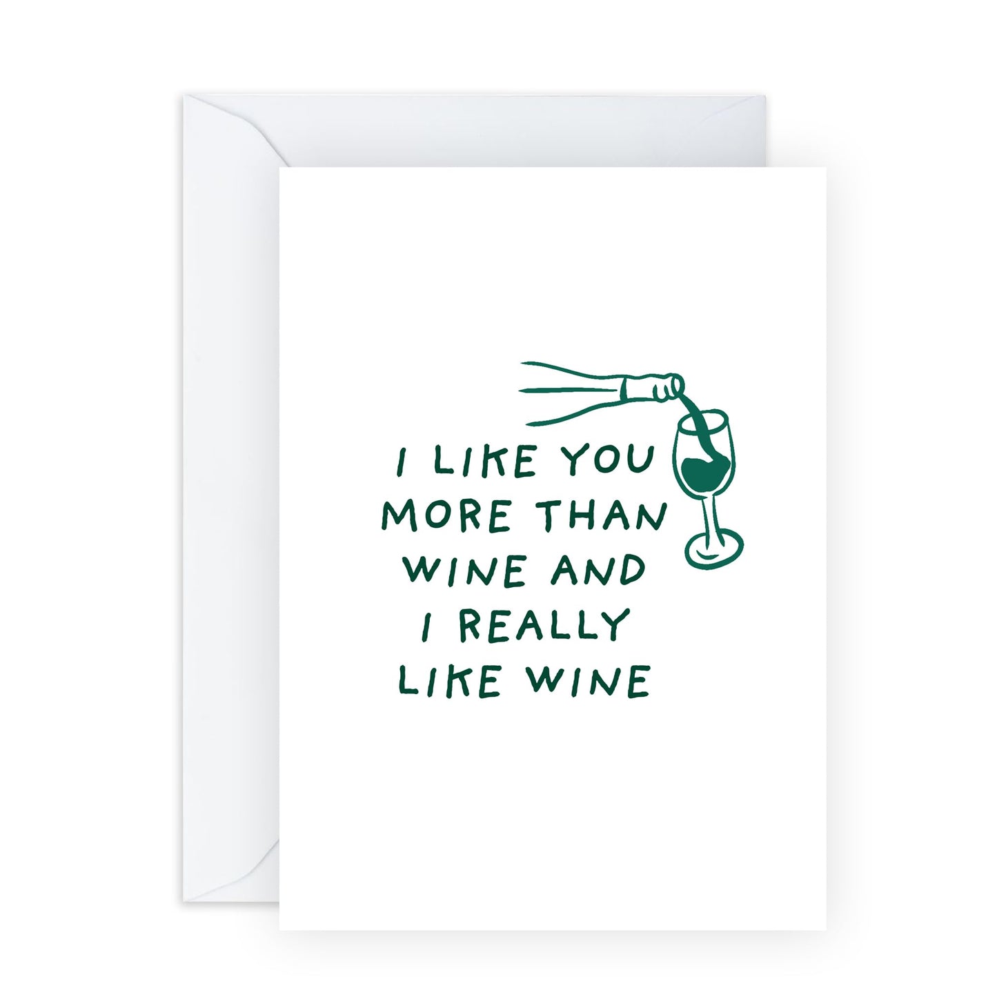 Funny Joke Anniversary Card - 'I Really Like Wine 2' - Gifts for Husband, Wife, Partner, Married Couples, Boyfriend, Girlfriend, Other Half - You Over Wine - Comes with Fun Stickers