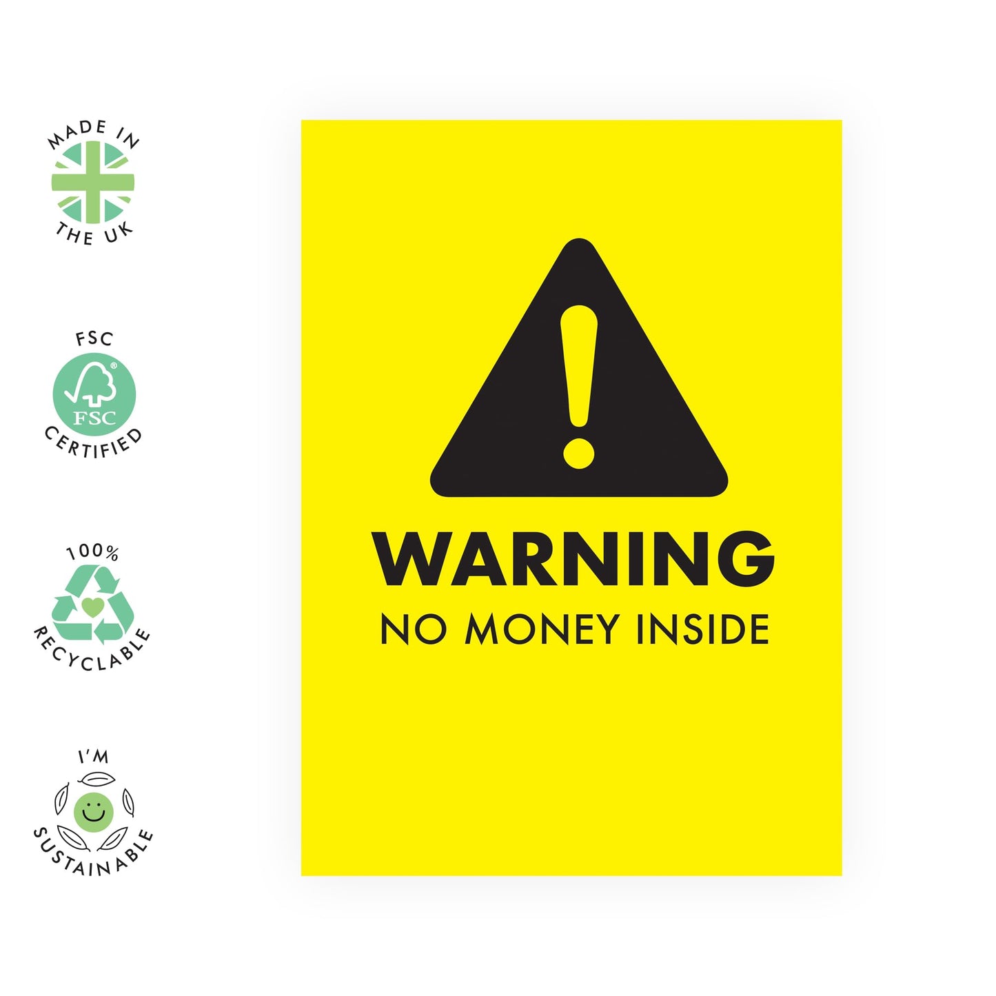 Funny Birthday Card - 'No Money Inside' - Gifts for Workmates, Coworkers, Colleagues,Classmates , Best Friend, Mate, BFF & Family - Warned Already - Comes with Fun Stickers