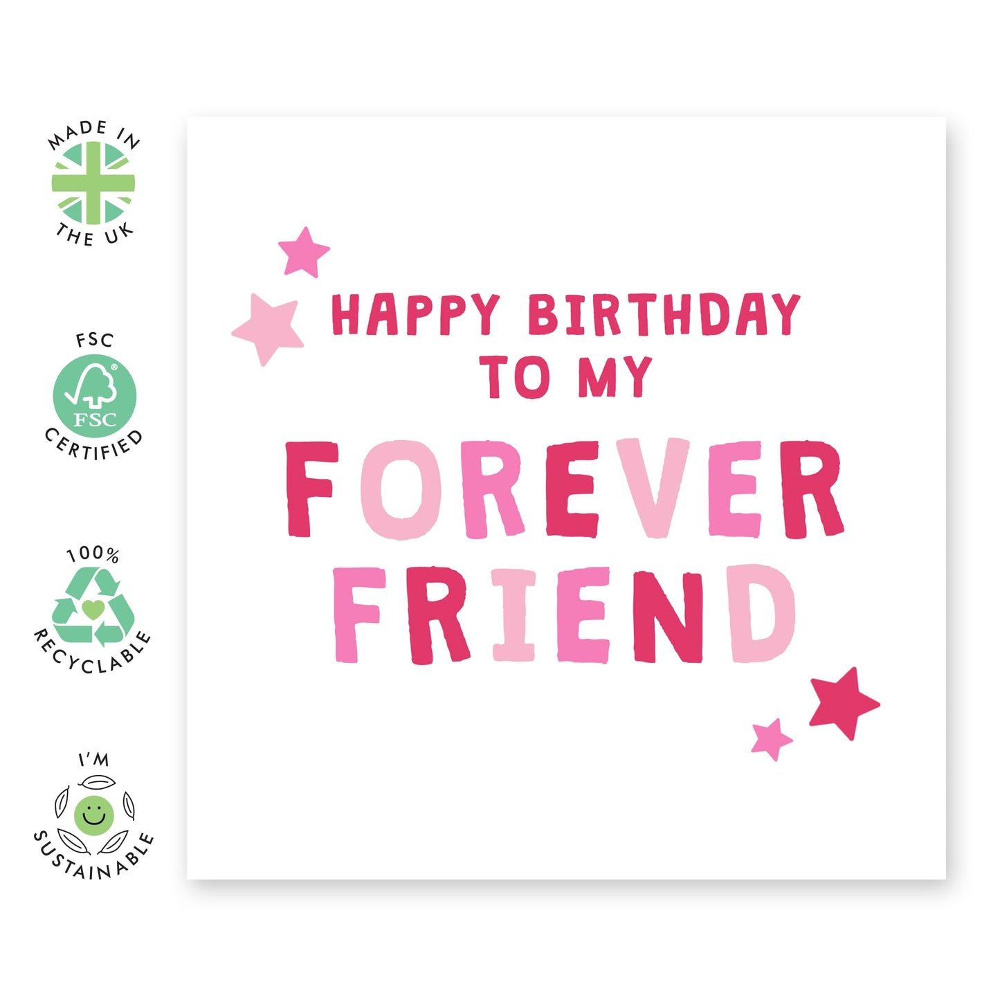 Cute Birthday Card - 'Forever Friend' - Gift for Close Friends, BFF, Childhood Buddy, Mates, Bruv, Bro, Sis - Friendship Through The Years - Comes with Fun Stickers