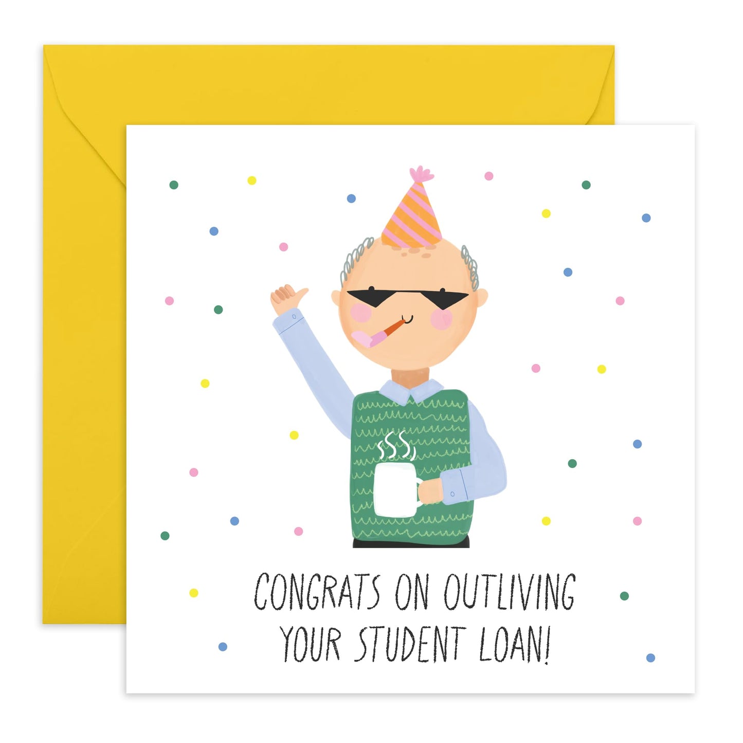 Rude Birthday Cards For Men - Congrats On Outliving Your Student Loan - Funny Birthday Greeting Cards For Women - Friends Birthday Card - For Brother Sister - Comes With Fun Stickers By Central 23