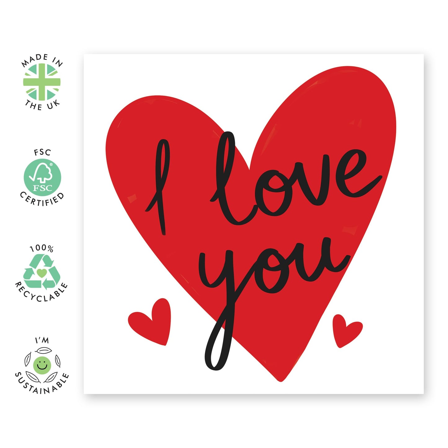 I Love You Card For Husband Wife Mum Dad - Anniversary Cards For Girlfriend Boyfriend - Valentine's Card For Couple - I Love You Gifts For Him - Comes With Fun Stickers By Central 23