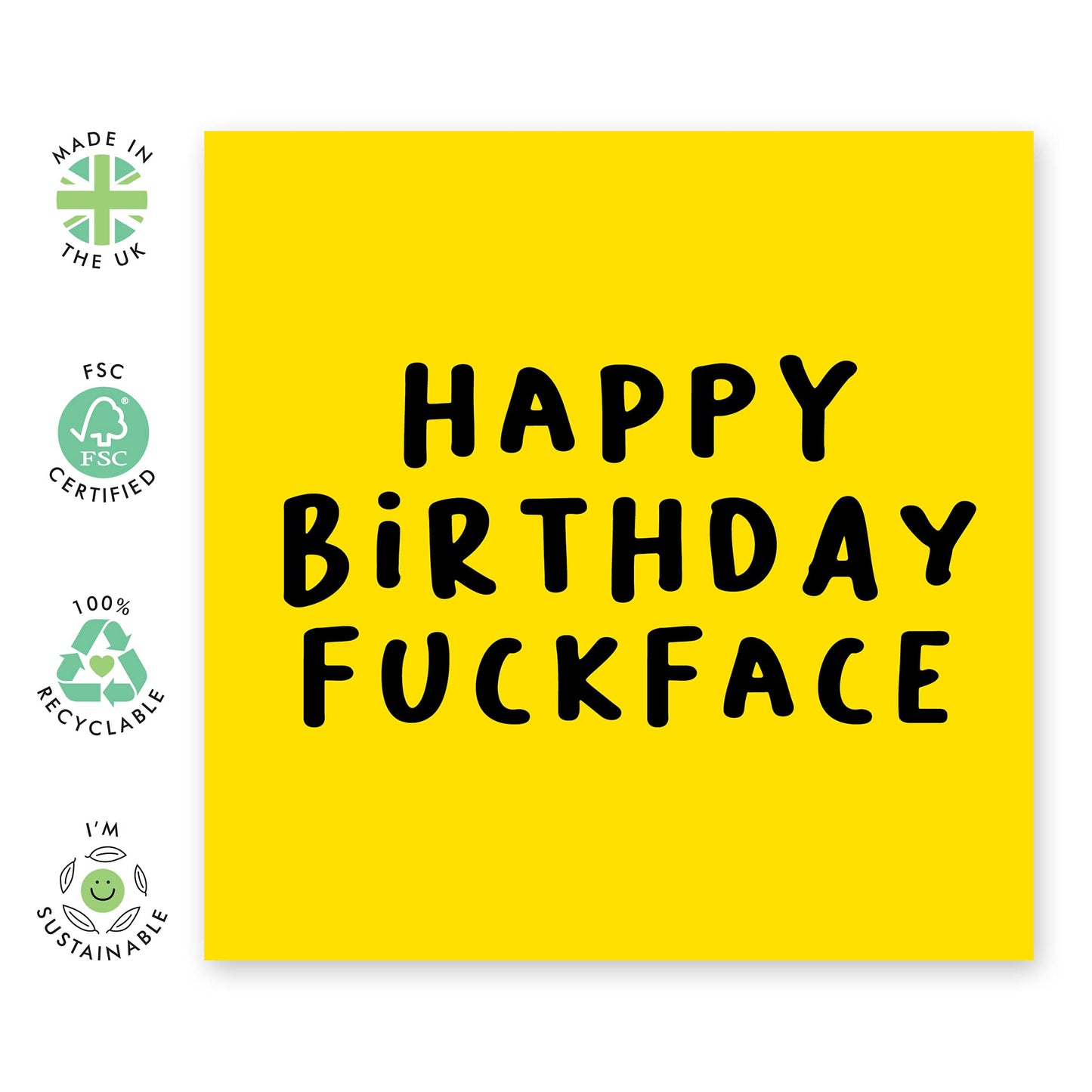 Central 23 - Rude Birthday Card for Him - 'Happy Birthday F*** Face' - Rude Birthday Card for Her - Brother Birthday Card - Comes with Fun Stickers