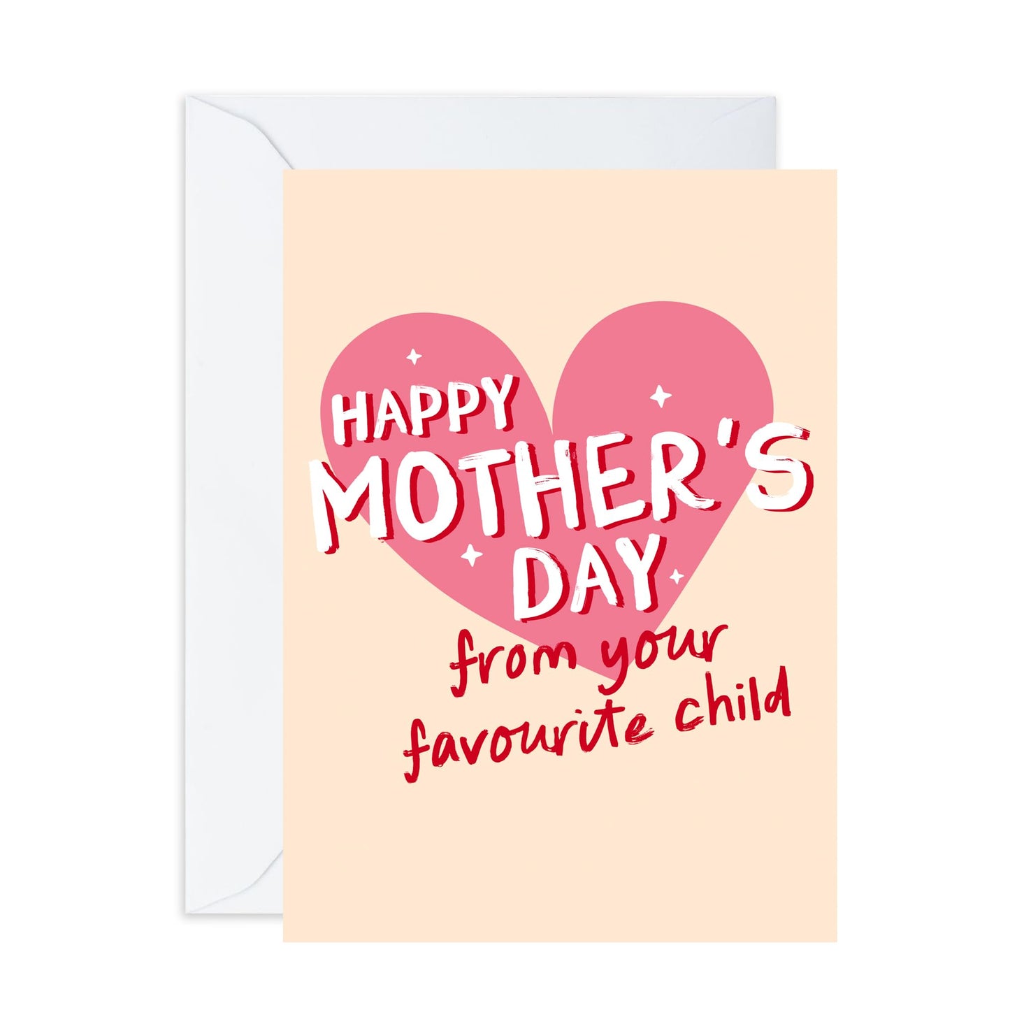 Funny Mother’s Day Card from Son Daughter – ‘From Your Fave Child’ – Gifts for Mum, Mummy, Mama, Ma, Mam, In Law, Women - Heart Design, Jokes for Her - Comes with Fun Sticker